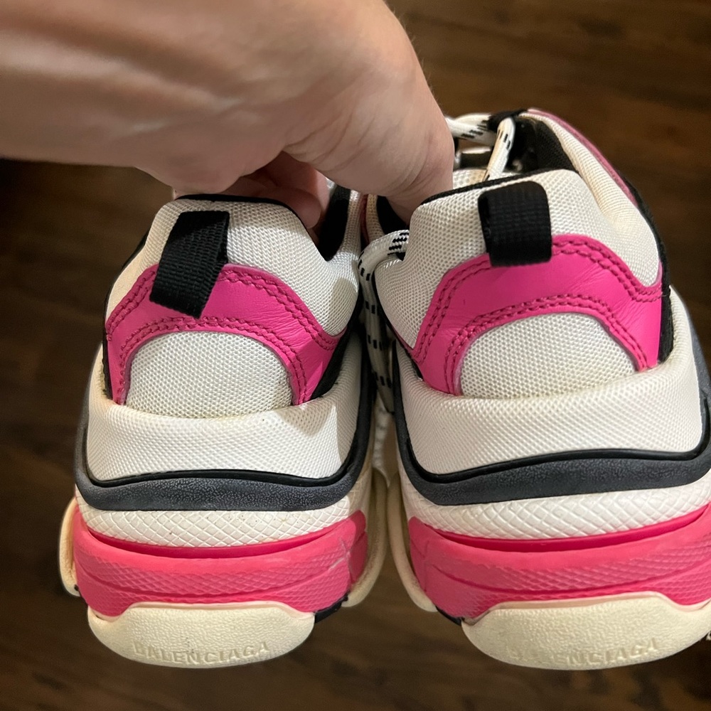 Balenciaga Triple S Sneakers - Black, Pink, Cream - Picture 12 of 16